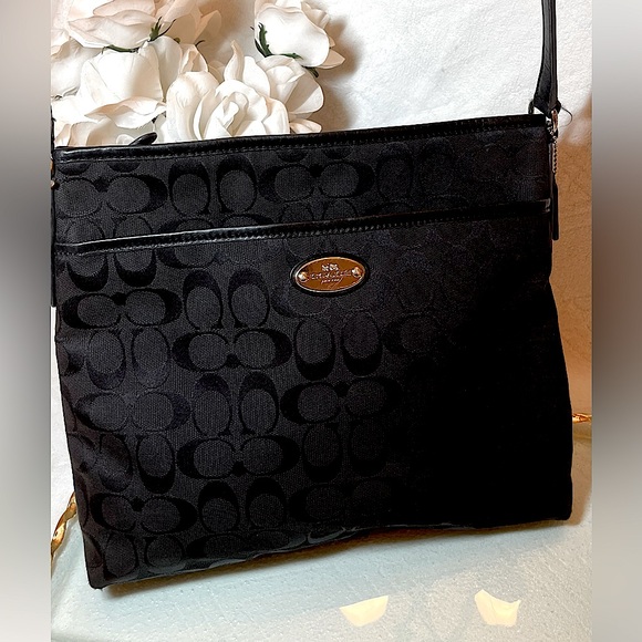 New Coach Black CC Web and Leather Crossbody Handbag - Picture 5 of 16